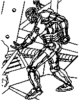 coloriage iron man utilise son laser